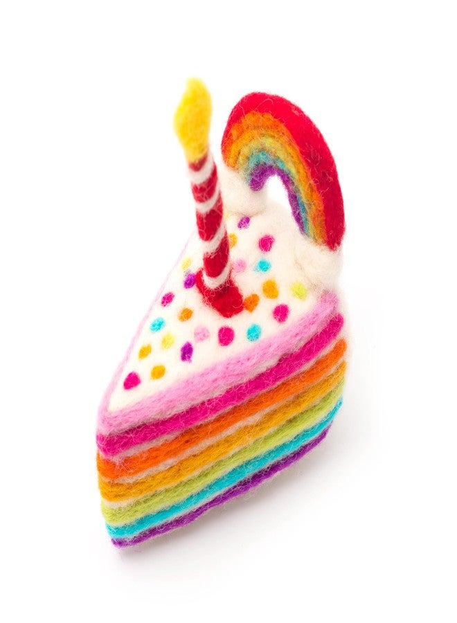 Glaciart One Wool Cat Birthday Cake Toy – Handmade Plush Catnip Design, Interactive Play for Indoor Cats, for Kittens & Cat Lovers - Image 1